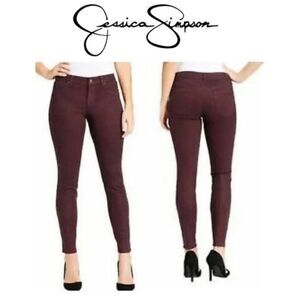 Jessica Simpson Women Purple Super Skinny Leg Mid Rise Jeans Pant Size 1…
